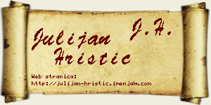 Julijan Hristić vizit kartica